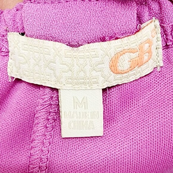 GB Mini Dress Womens Lace Yoke Sleeveless Medium Pink Polyester - Picture 2 of 12